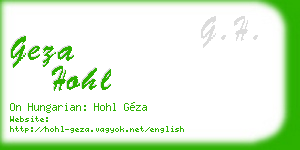 geza hohl business card