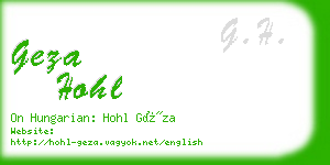 geza hohl business card